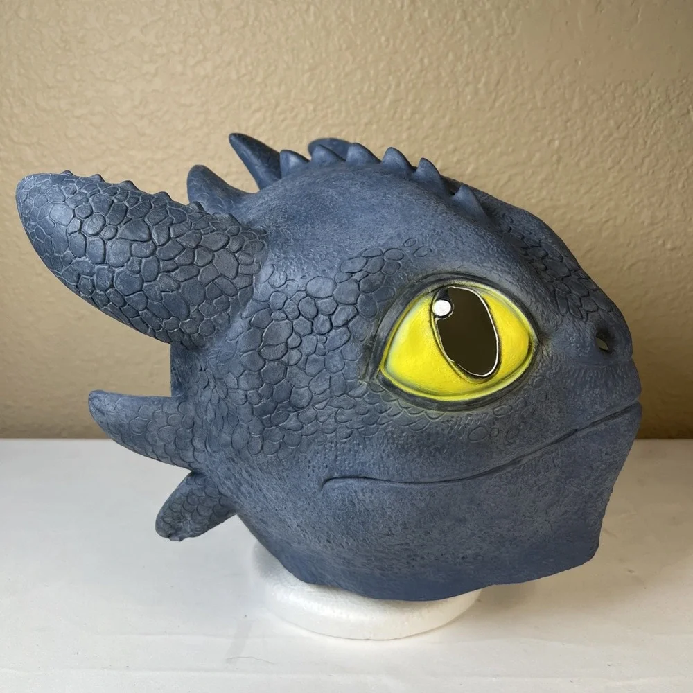 How to Train Your Dragon Toothless Night Fury Latex Full Mask, One Size